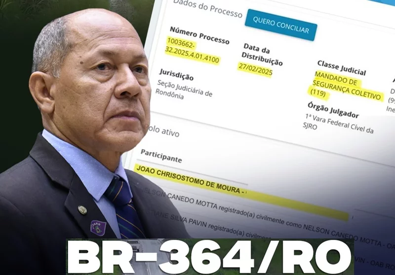 Coronel Chrisóstomo entra com mandado de segurança para suspender leilão da BR-364/RO