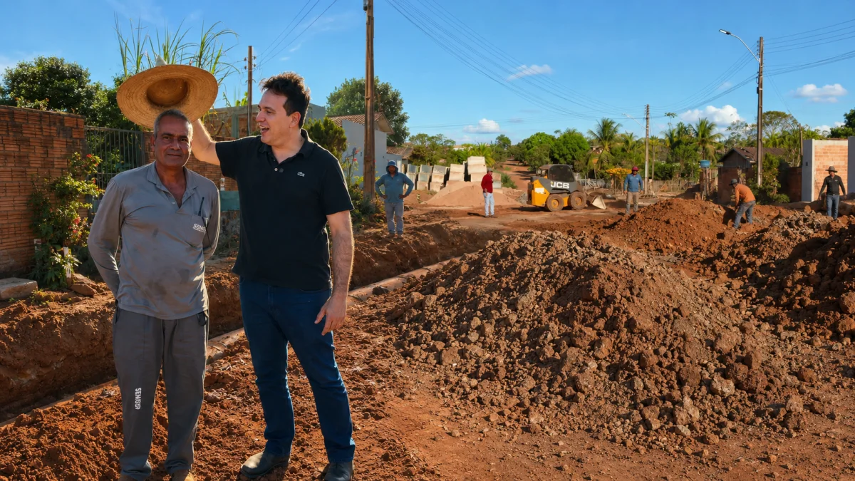 Obras no Distrito do Riozinho — Prefeito Tony Pablo acompanha serviços