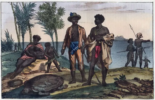 Habitantes de Cabo Verde, segundo uma ilustração de 1856