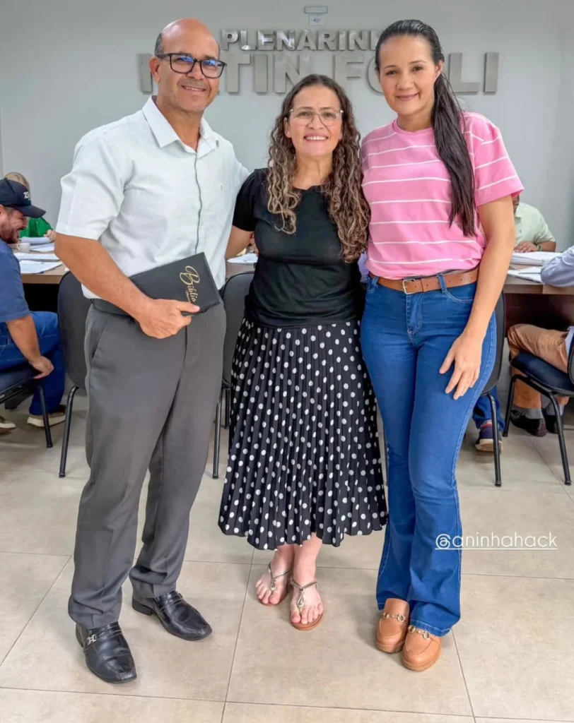 Pastor Agnaldo, vereadora Marilande e jornalista Ana Hack
