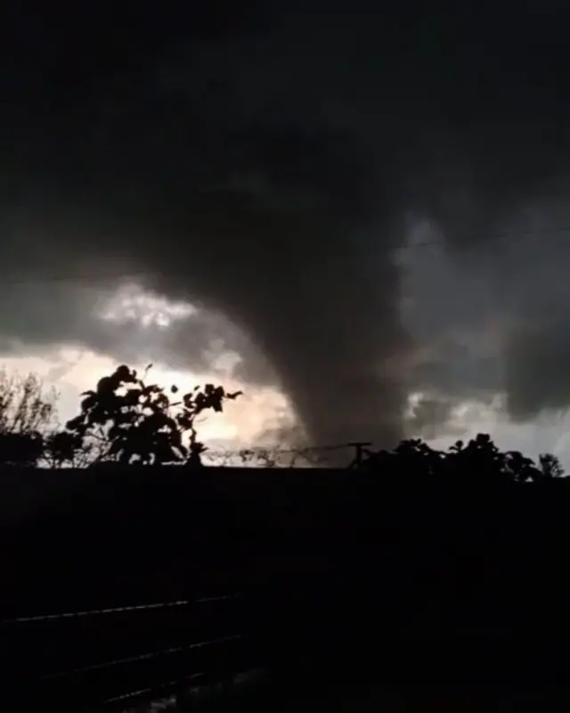 Tornado registrado em Giruá, no Rio Grande do Sul, em 28 de julho de 2026